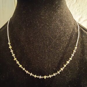 Delicate sterling silver and Ethiopian opal necklace 17"